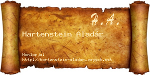 Hartenstein Aladár névjegykártya